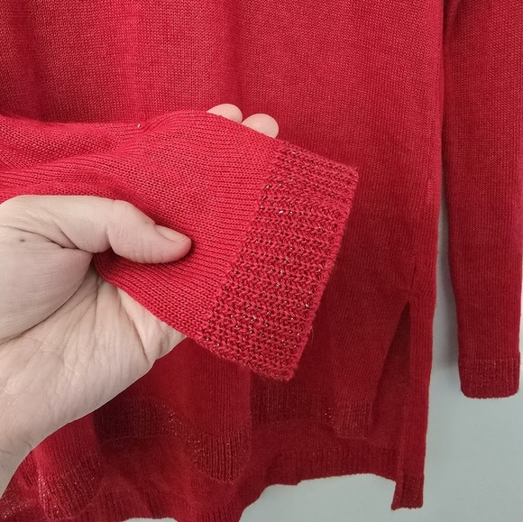 WOMENS Thin Red SWEATER WITH SCARF SIZE Small BY APT.9 NEW - Picture 4 of 14